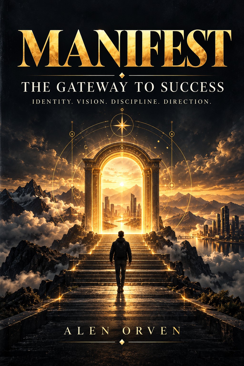 The gateway to success — a stone staircase rising toward a light-filled portal